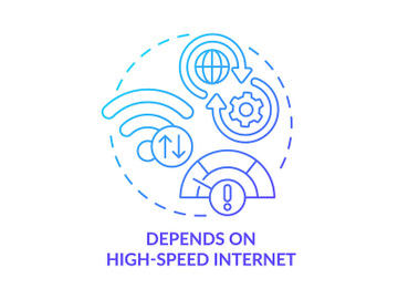 Depends on high-speed internet blue gradient concept icon preview picture