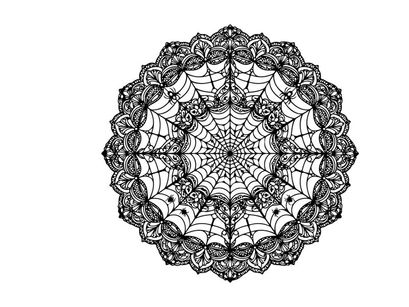 Intricate white lace doily with floral mandala design. Handcrafted circular crochet pattern for elegant home decor and crafting projects.