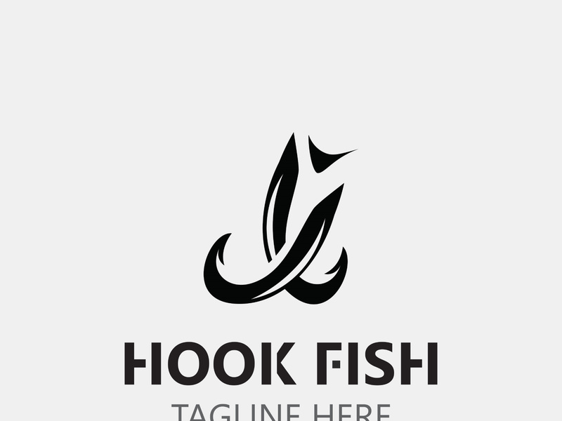 Hook Fishing logo simple and modern vintage rustic vector design style template illustration