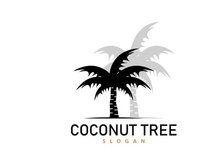 Coconut Tree Logo, Palm Tree Plant Vector