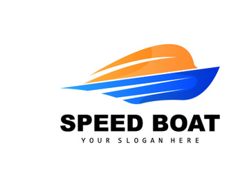 Speed Boat Logo, Fast Cargo Ship Vector, Sailboat, Design For Ship Manufacturing Company, Waterway Shipping, Marine Vehicles preview picture