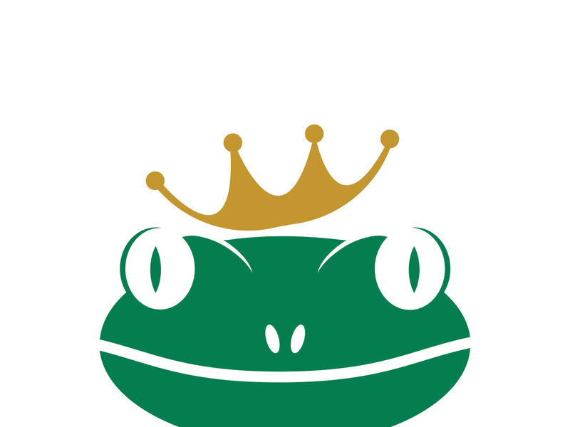 King frog logo icon template design vector illustration