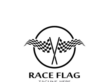 Creative and modern racing flag logo design. preview picture