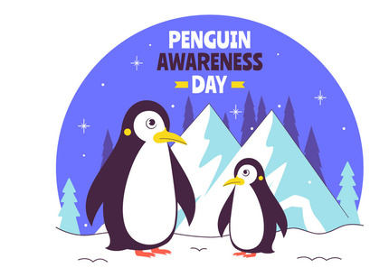 11 Penguin Awareness Day Illustration