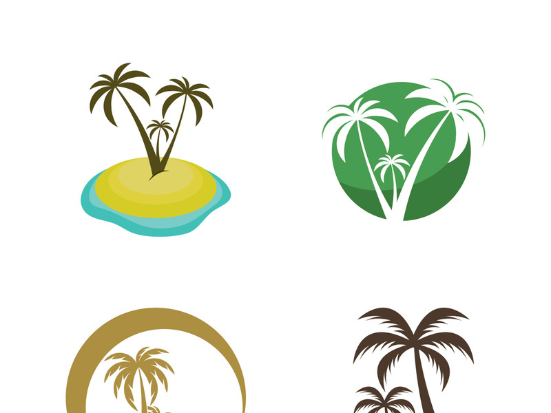 Palm tree summer logo template vector illustration