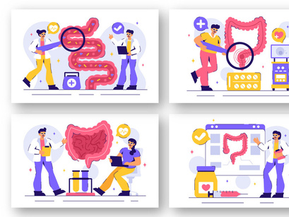12 Proctologist or Colonoscopy Procedure Illustration
