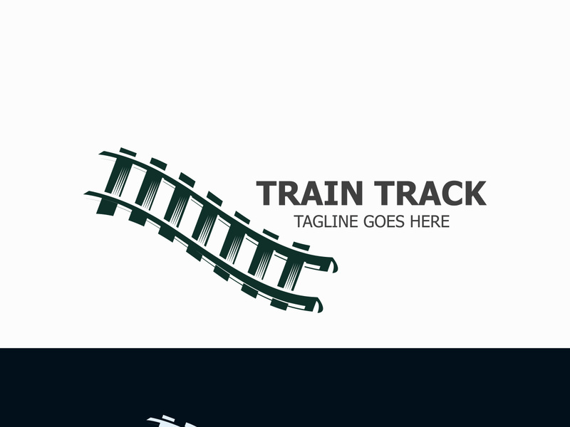 Train Track logo image design railway transportation template icon