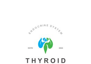Thyroid Gland human Endocrine System structure logo thyroid care simple template design