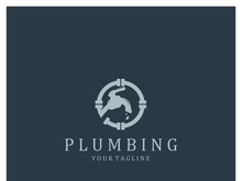 Plumbing logo vector design template. water pipe logo design.Leaking water logotype,Design Concept, Creative Symbol, Icon