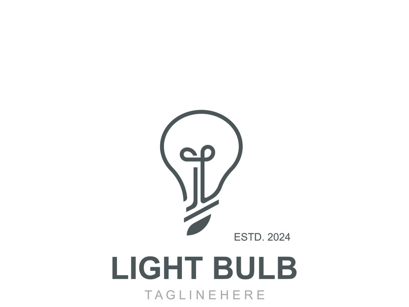 Light bulb creative lamp logo icon and business design bulb digital technology smart idea