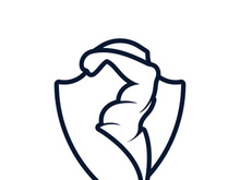 Arm muscle silhouette logo biceps icon vector illustration