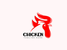 Grilled Chicken Barbecue Logo Design,Chicken Head Vector, Company Brand
