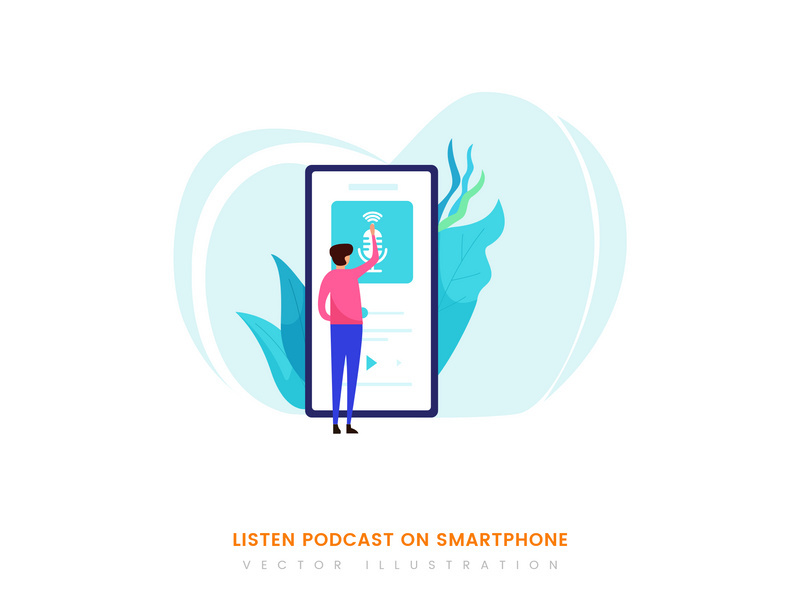 Listen podcast on smartphone