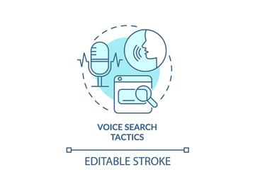 Voice search tactics turquoise concept icon preview picture