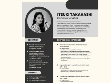 Gray Simple Profile Resume Template preview picture