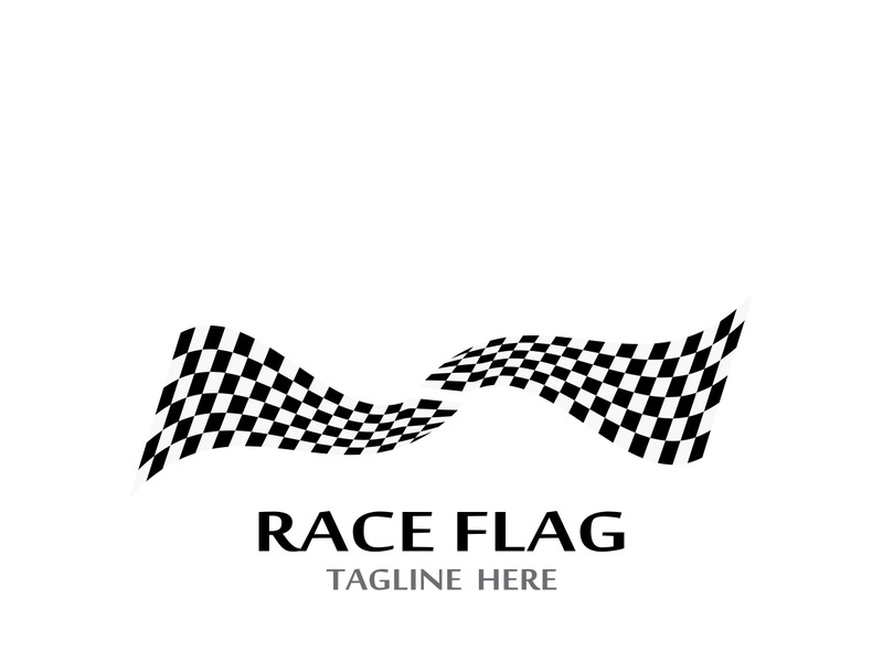 Creative and modern racing flag logo design.