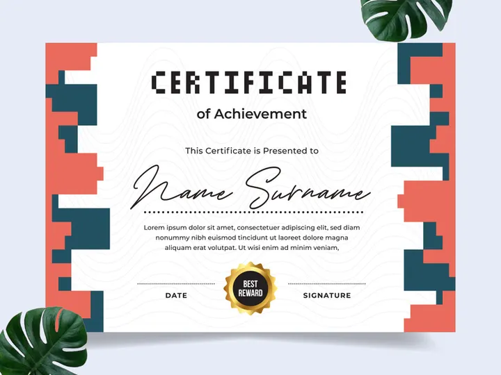 Modern certificate design template
