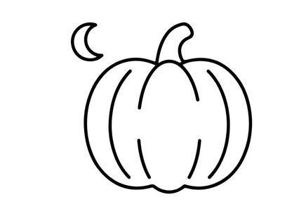 Ilustrasi gambar labu kartun tangan untuk panen musim gugur. Seni garis sederhana simbol labu mewakili perayaan Halloween dan Thanksgiving.