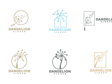 Dandelion Logo Flower Vector, Flower Plant Illustration Icon preview picture
