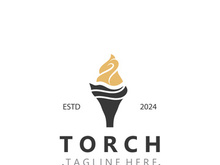 Torch logo Graphic, Olympics flame Modern Design Element simple minimalist