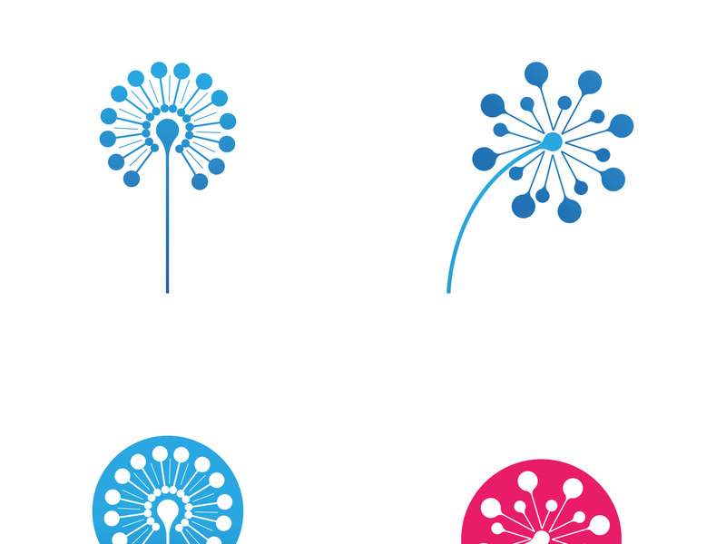 Dandelion flower logo vector