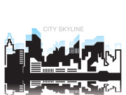 City silhouette skyline illustration design. City landscape Panorama building vector