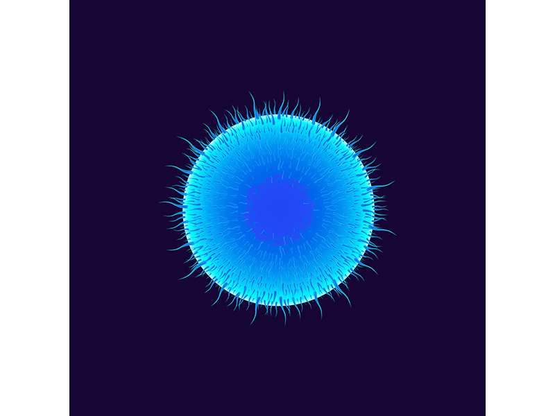 Virus cell realistic vector illustration