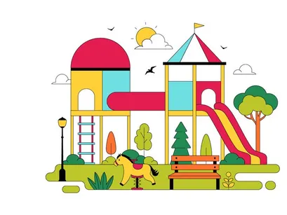 10 Playground Vector Illustration