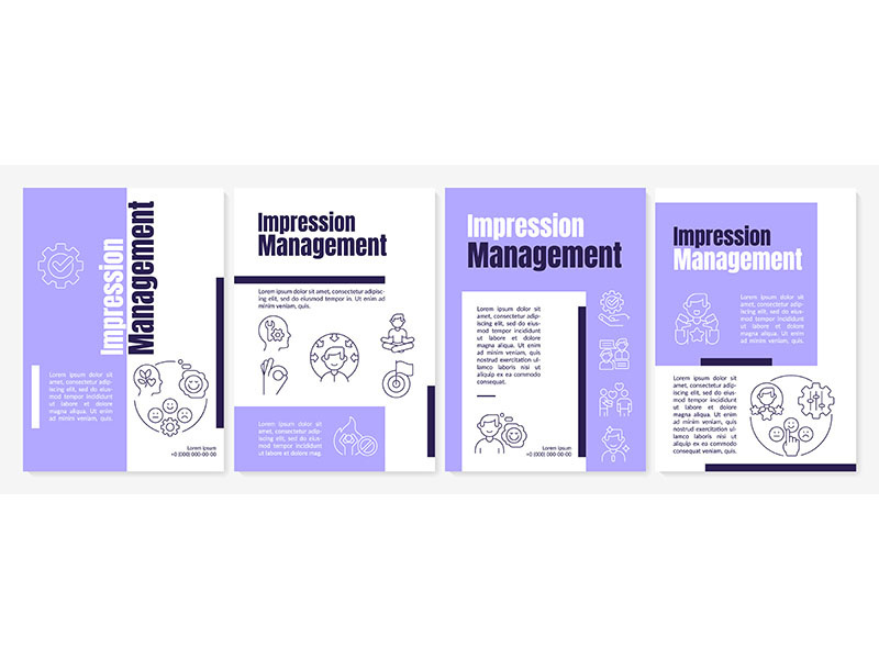 Impression management purple brochure template