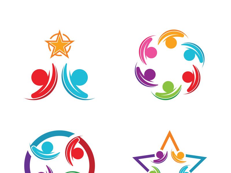 Community logo business template and icon people vector