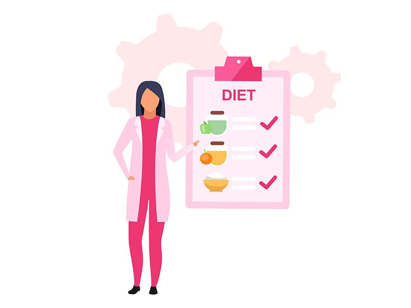 Dietary nutrition plan flat vector illustration