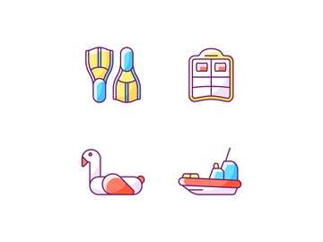 Summer vacations RGB color icons set preview picture