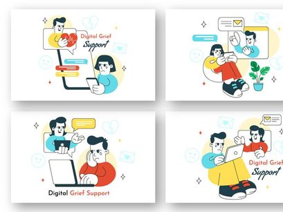 10 Digital Grief Support Illustration