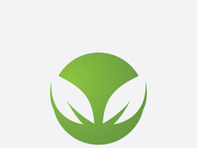 Green leaf ecological element vector icon logo