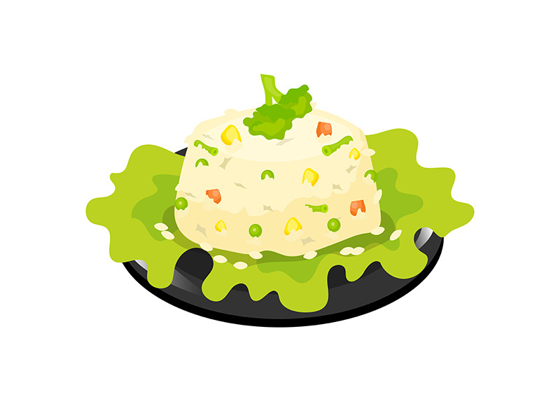 Chinese rice with vegetables color icon