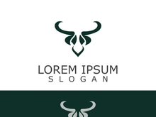 Horns Animal bull simple logo design vector template