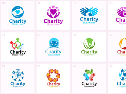 Logo template for charity stock vector. Illustration of icons - 104317079