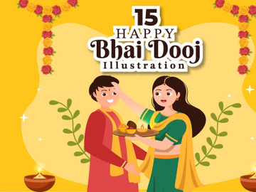 15 Bhai Dooj Indian Festival Celebration Illustration preview picture