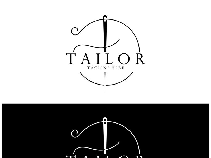 tailor logo icon illustration template combination of buttons for clothes, thread and sewing machine, for clothing product design, convection companies, fashion in vector form