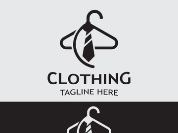 Clothing and Fashion logo design hanger concept, creative simple fashion shop business fashion vector beauty preview picture