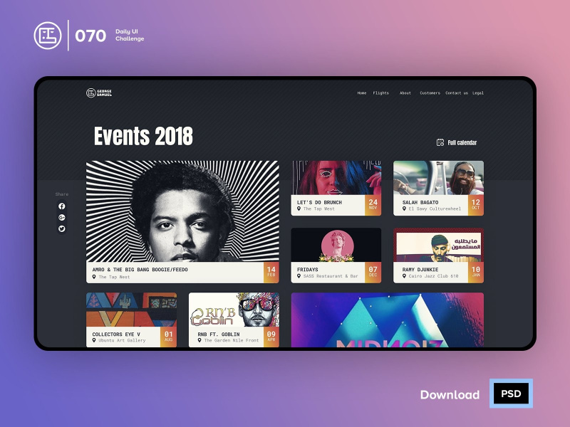 Event Listing | Daily UI challenge - 070/100