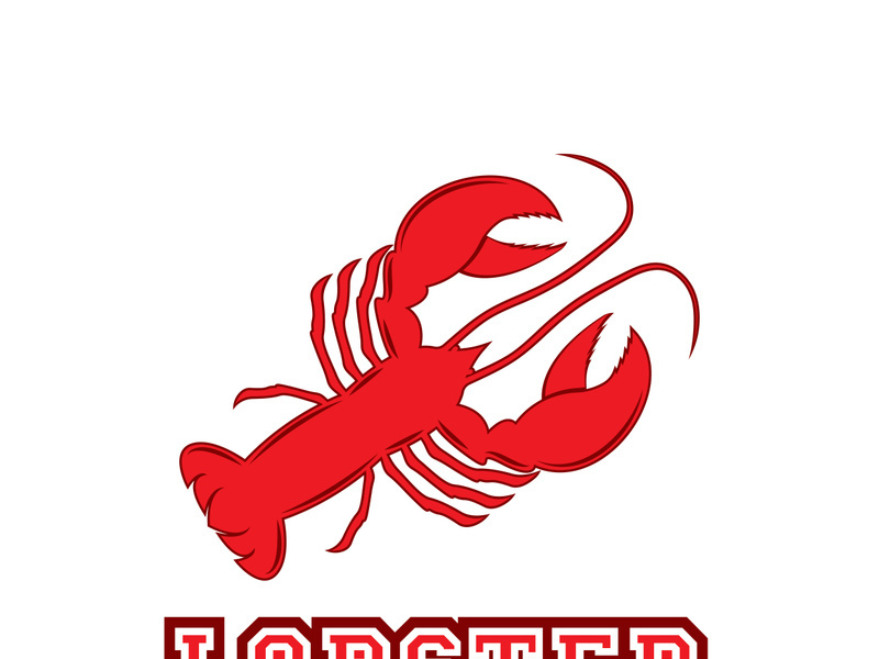 Lobster logo design template vector