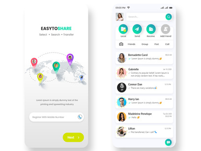 Sharing Files and Chat Mobile App Ui Kit
