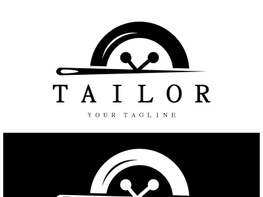 tailor logo icon illustration template combination of buttons for clothes, thread and sewing machine, for clothing product design, convection companies, fashion in vector form preview picture