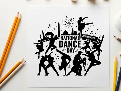 Vector de Celebración de Siluetas del Día Nacional de la Danza