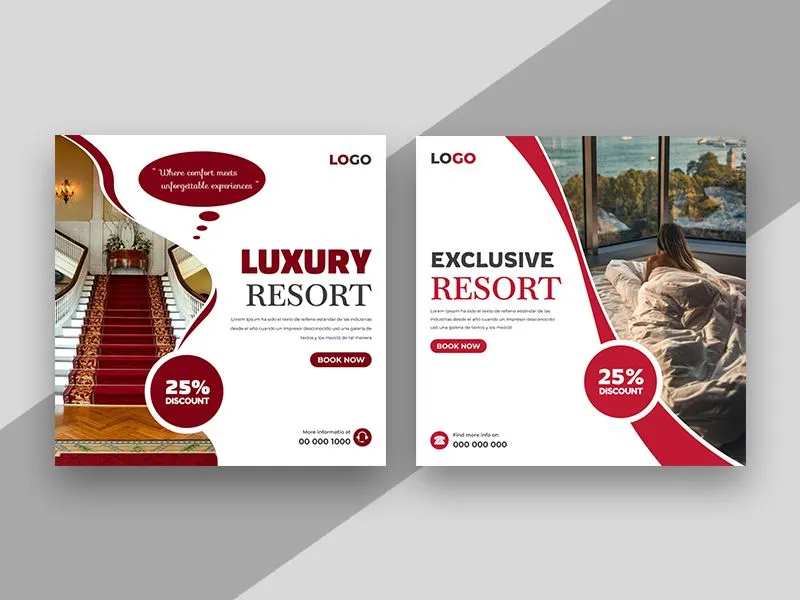 Luxury Hotels Social Media Post Banner Template