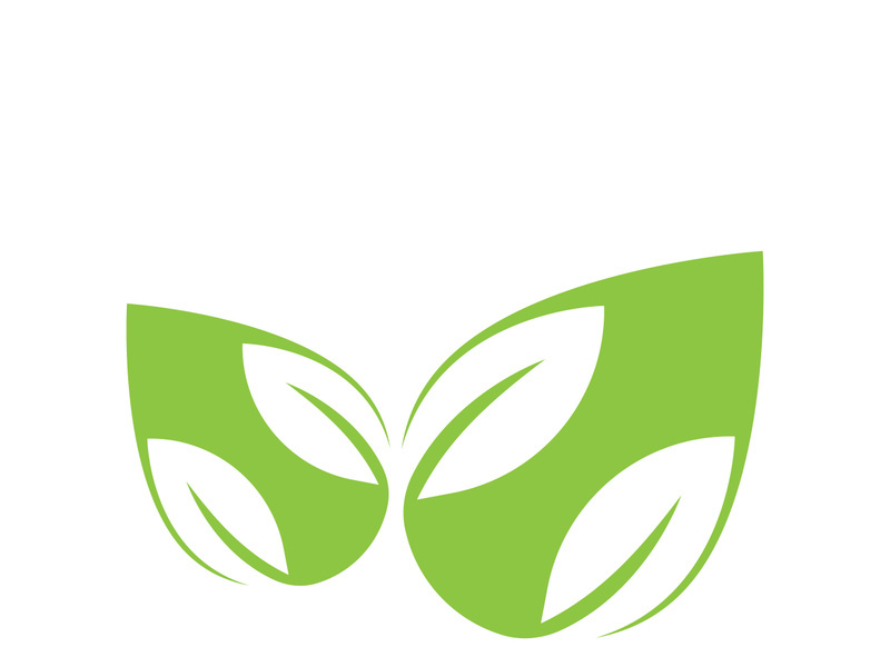 Logos of green tree leaf ecology nature element vector