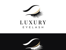 Luxurious and colorful eyelash extension logo.
