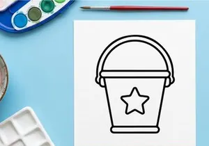 Halloween trick or treat bucket icon. Simple black line art of a candy pail for kids.