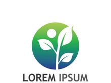Natural green leaf logo.